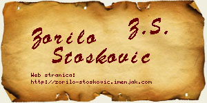 Zorilo Stošković vizit kartica